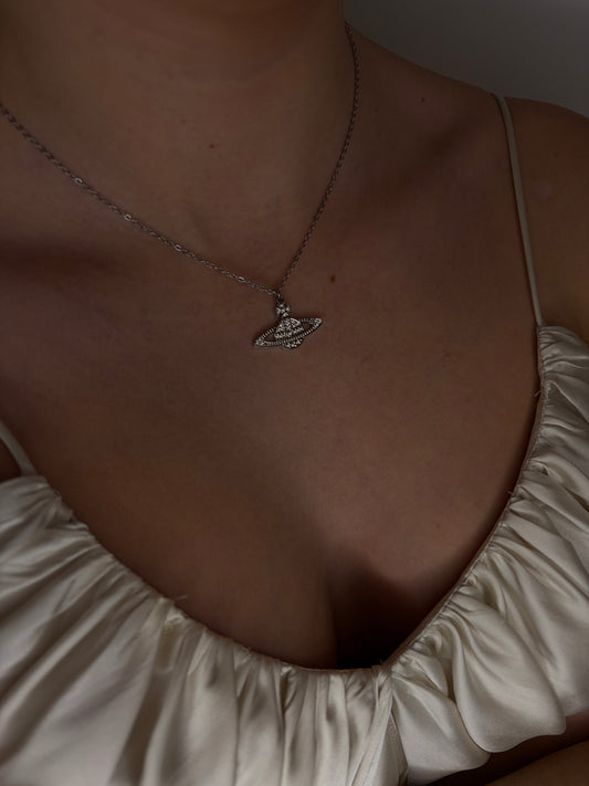 Collier « Planète » argenté